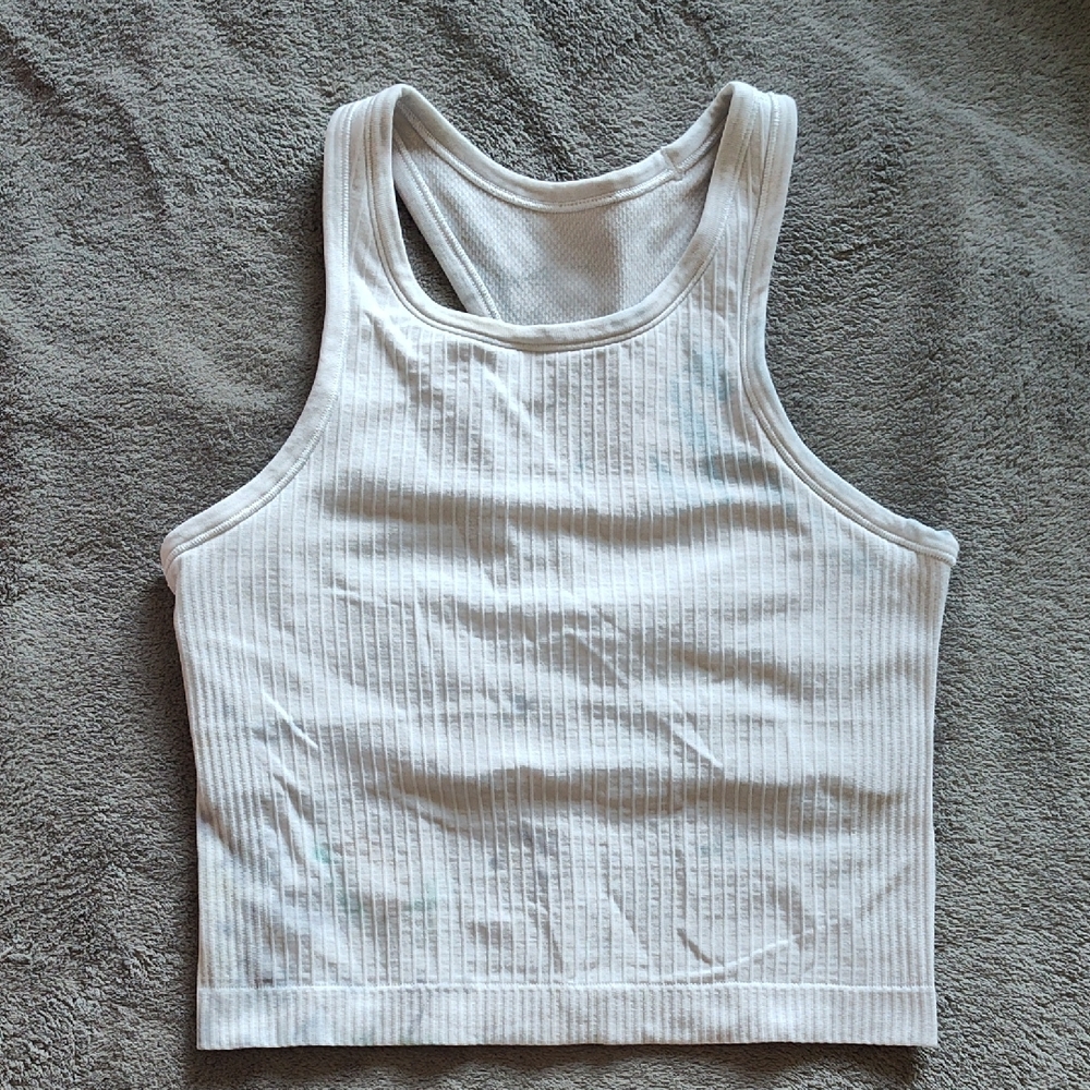 Lululemon Ribbed Cropped Tank Top Racerback Athletic Workout Activewear Sz 4